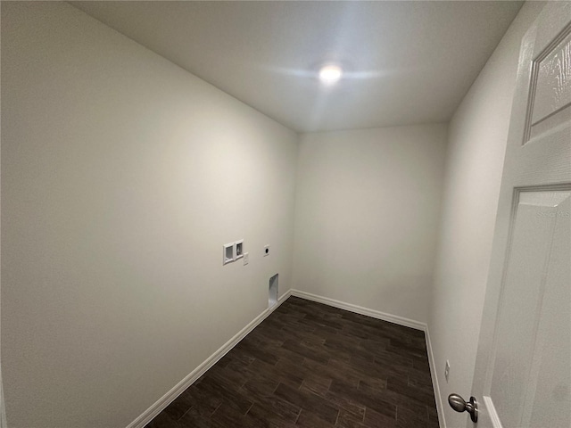17 Luther Dr, Palm Coast, FL 32137 - laundry area featuring hookup for an electric dryer, washer hookup, baseboards, and dark wood-type flooring