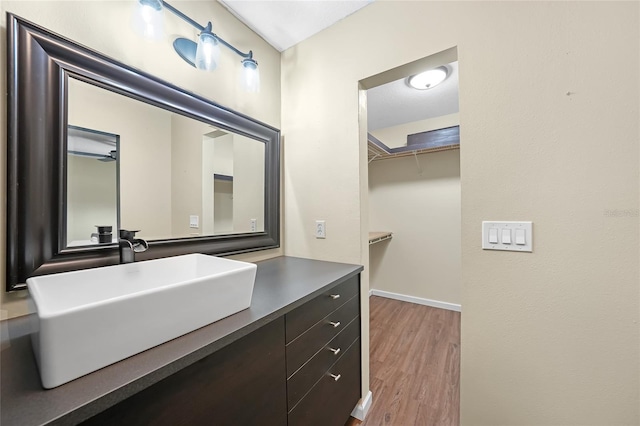376 Portofino Dr, Punta Gorda, FL 33950 - bathroom featuring wood finished floors, vanity, and baseboards