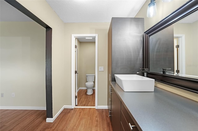 376 Portofino Dr, Punta Gorda, FL 33950 - bathroom featuring wood finished floors, toilet, baseboards, and vanity