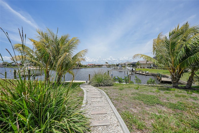 376 Portofino Dr, Punta Gorda, FL 33950 - water view featuring a dock and boat lift