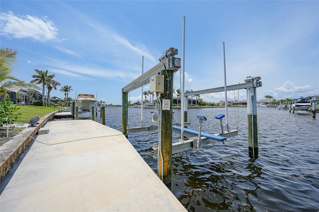 376 Portofino Dr, Punta Gorda, FL 33950 - dock area with boat lift and a water view