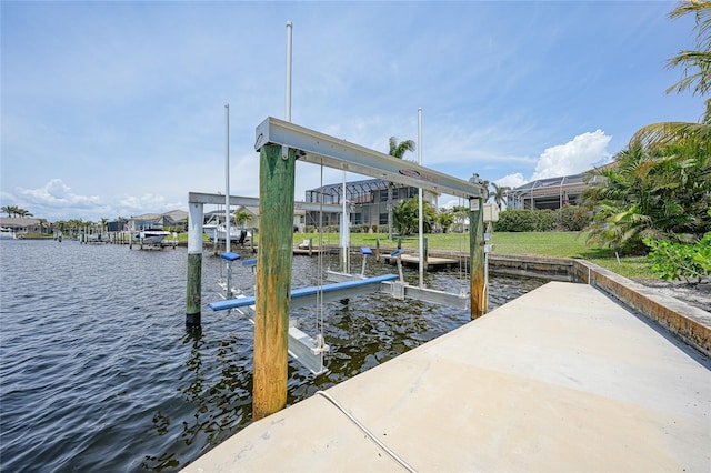 376 Portofino Dr, Punta Gorda, FL 33950 - dock with boat lift and a water view