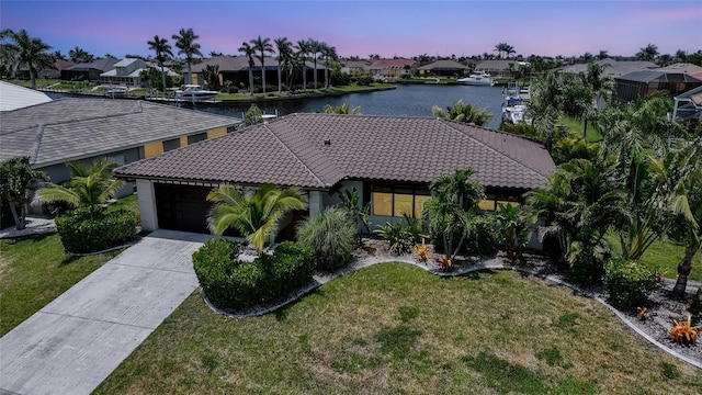 376 Portofino Dr, Punta Gorda, FL 33950 - aerial view at dusk of a water view and a residential view