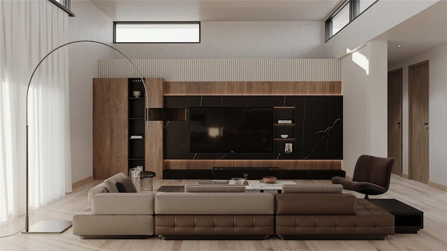 living room with wood finished floors