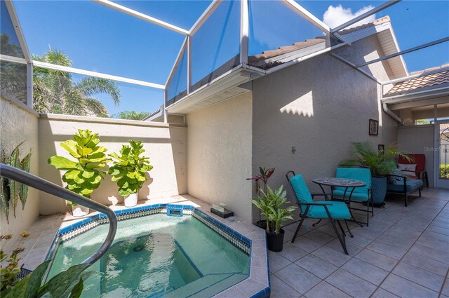 3800 Bal Harbor Blvd Unit 415, Punta Gorda, FL 33950 - outdoor pool featuring glass enclosure and a patio area