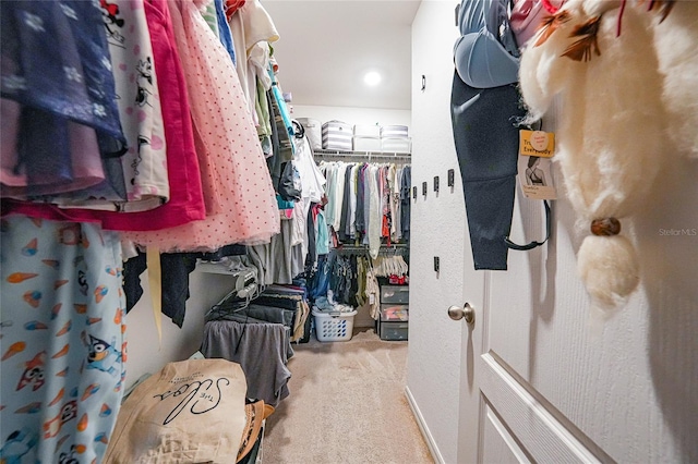 spacious closet with carpet flooring