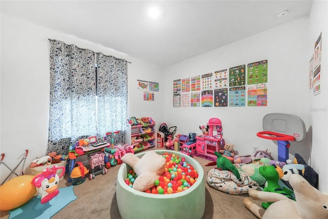 game room featuring carpet flooring