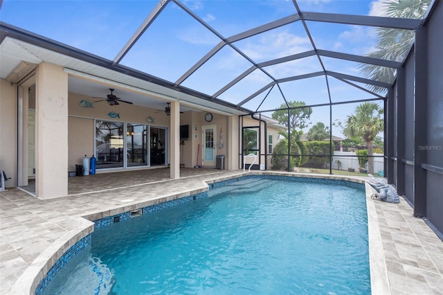 2911 Riverside Dr, Punta Gorda, FL 33950 - outdoor pool with ceiling fan and a patio area