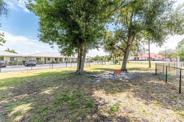 view of yard featuring fence