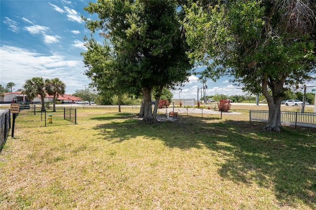 view of yard with fence