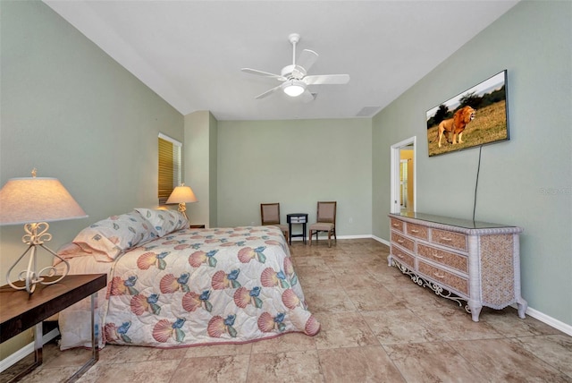12951 SW Kingsway Cir, Lake Suzy, FL 34269 - bedroom featuring baseboards and a ceiling fan