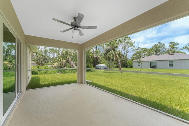 view of unfurnished sunroom