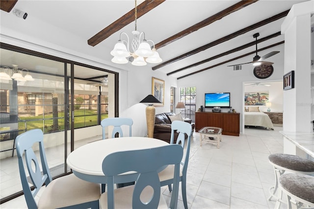 5301 Linksman Pl, North Port, FL 34287 - dining area featuring a chandelier and a ceiling fan