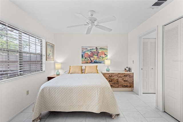5301 Linksman Pl, North Port, FL 34287 - bedroom featuring ceiling fan and light tile patterned floors