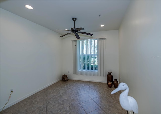15050 Sandpiper Preserve Blvd Unit 101, Fort Myers, FL 33919 - tiled spare room with baseboards, recessed lighting, and ceiling fan