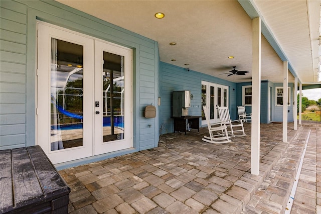 7192 SW Albritton St, Arcadia, FL 34266 - view of patio featuring french doors and ceiling fan