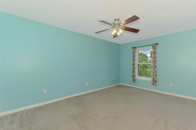 3027 Ridgewood Dr, North Port, FL 34287 - carpeted spare room featuring a ceiling fan and baseboards