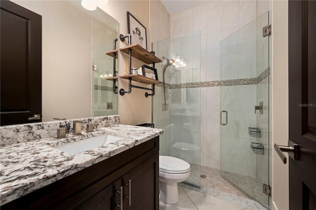 3527 NW 8th Ter, Cape Coral, FL 33993 - bathroom featuring vanity, tile patterned floors, and a stall shower