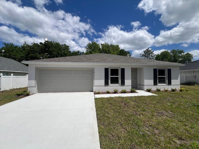76 Raleigh Dr, Palm Coast, FL 32164 - ranch-style house featuring a garage, stucco siding, and concrete driveway
