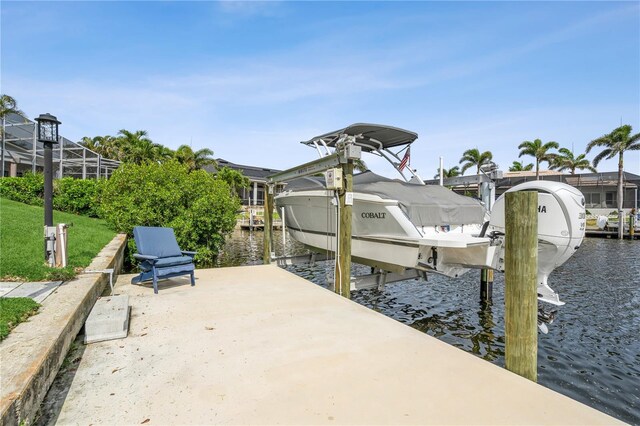 1306 Osprey Dr, Punta Gorda, FL 33950 - dock with boat lift and a water view