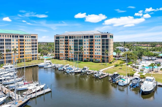 dock featuring a water view