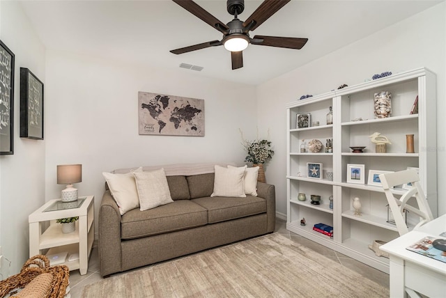 43984 Boardwalk Loop Unit 1726, Punta Gorda, FL 33982 - sitting room with a ceiling fan and tile patterned floors
