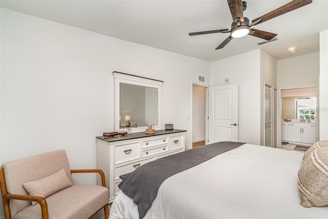 43984 Boardwalk Loop Unit 1726, Punta Gorda, FL 33982 - bedroom with ensuite bathroom and a ceiling fan