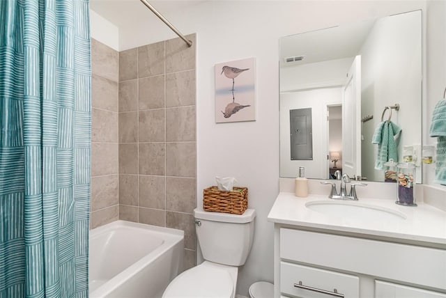43984 Boardwalk Loop Unit 1726, Punta Gorda, FL 33982 - full bath with toilet, vanity, and shower / bath combo with shower curtain