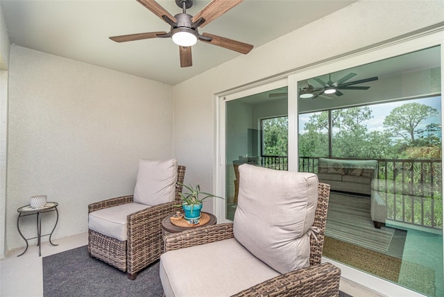 43984 Boardwalk Loop Unit 1726, Punta Gorda, FL 33982 - living area featuring a ceiling fan