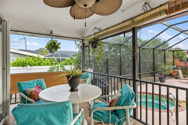 3301 Santa Barbara Dr, Punta Gorda, FL 33983 - sunroom / solarium featuring ceiling fan and plenty of natural light