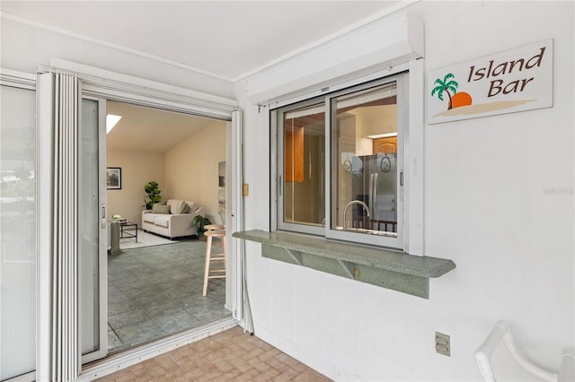 3301 Santa Barbara Dr, Punta Gorda, FL 33983 - doorway to property with outdoor lounge area
