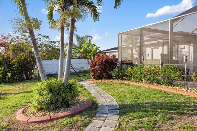 3301 Santa Barbara Dr, Punta Gorda, FL 33983 - view of yard featuring a lanai