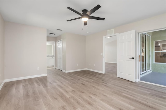 2381 Sheila Ln, North Port, FL 34286 - unfurnished room featuring ceiling fan, light wood-style flooring, and baseboards