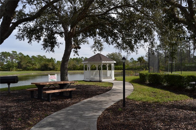 1271 Jonah Dr, North Port, FL 34289 - surrounding community featuring a gazebo and a water view