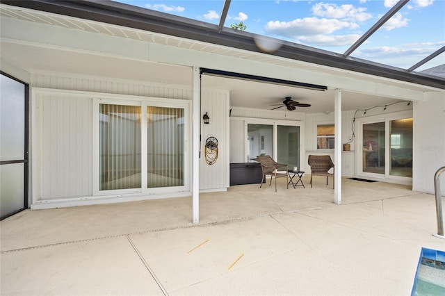 1 Sportsman Way, Rotonda West, FL 33947 - view of patio featuring ceiling fan and a lanai