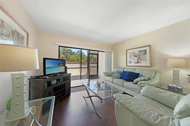 19505 Quesada Ave Unit M104, Port Charlotte, FL 33948 - living room with wood finished floors and a textured ceiling