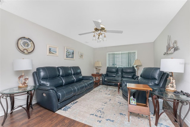 2008 Pellam Blvd, Port Charlotte, FL 33948 - living area with wood finished floors, ceiling fan, and baseboards