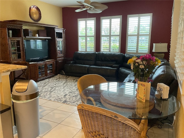 1961 Palo Duro Blvd, North Fort Myers, FL 33917 - tiled living area with ceiling fan