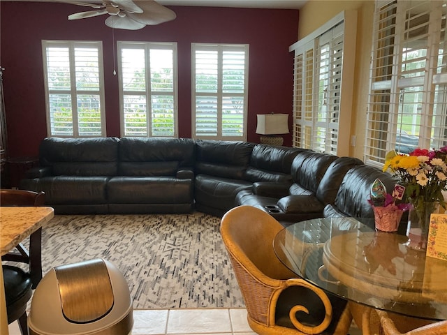 1961 Palo Duro Blvd, North Fort Myers, FL 33917 - tiled living area with a ceiling fan