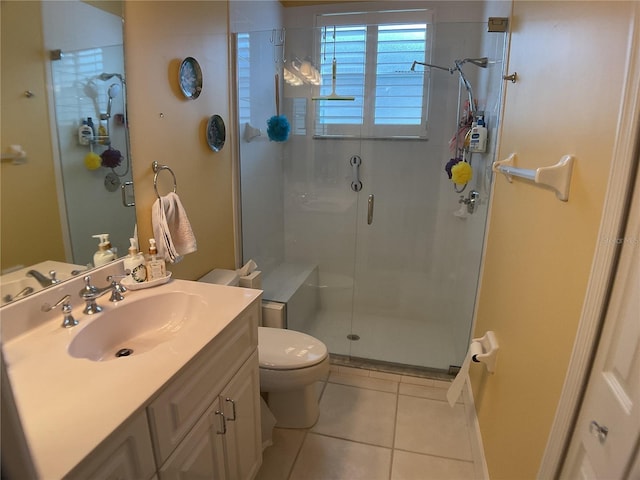 1961 Palo Duro Blvd, North Fort Myers, FL 33917 - bathroom with a shower stall, tile patterned floors, toilet, and vanity