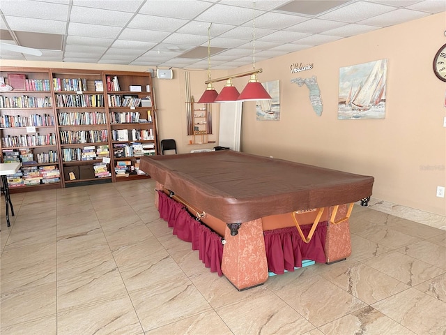 4158 Tamiami Trl Unit A5, Port Charlotte, FL 33952 - game room with billiards table and a drop ceiling