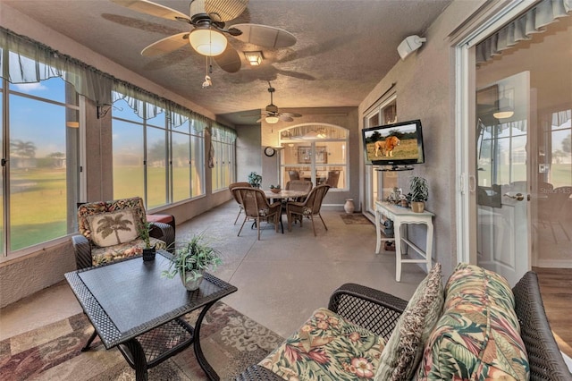 24371 Folkstone Ave, Punta Gorda, FL 33980 - sunroom / solarium with a ceiling fan and healthy amount of natural light