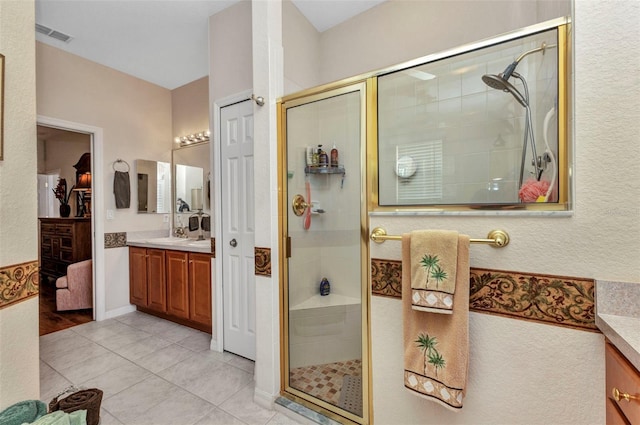 24371 Folkstone Ave, Punta Gorda, FL 33980 - full bath featuring a stall shower, vanity, and tile patterned flooring