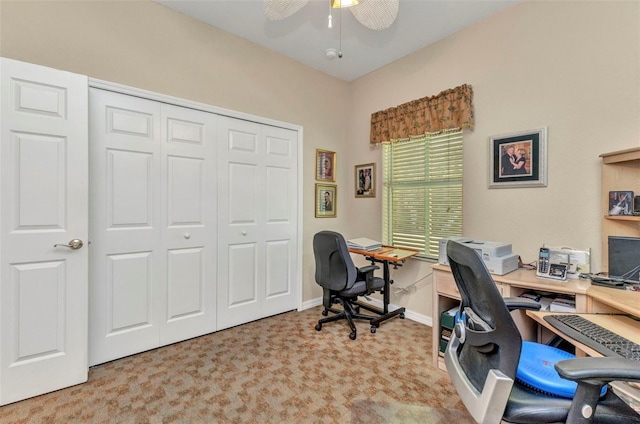 24371 Folkstone Ave, Punta Gorda, FL 33980 - carpeted office space featuring ceiling fan and baseboards