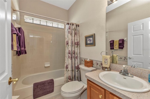 24371 Folkstone Ave, Punta Gorda, FL 33980 - full bathroom with toilet, shower / tub combo with curtain, and vanity