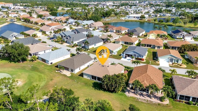 24371 Folkstone Ave, Punta Gorda, FL 33980 - aerial perspective of suburban area featuring a large body of water
