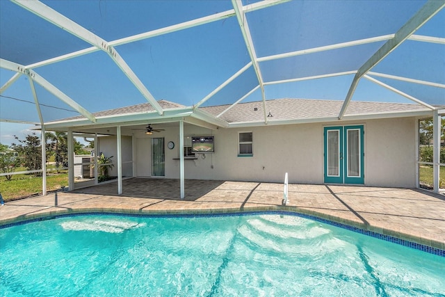 25449 Doredo Dr, Punta Gorda, FL 33955 - swimming pool featuring a lanai, a patio area, and ceiling fan