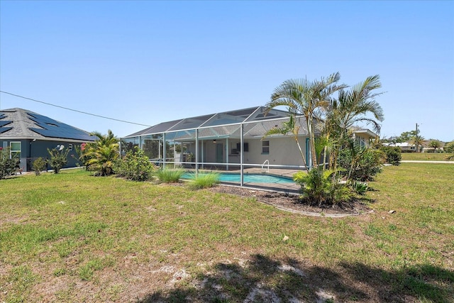 25449 Doredo Dr, Punta Gorda, FL 33955 - view of grassy yard with an outdoor pool and a lanai