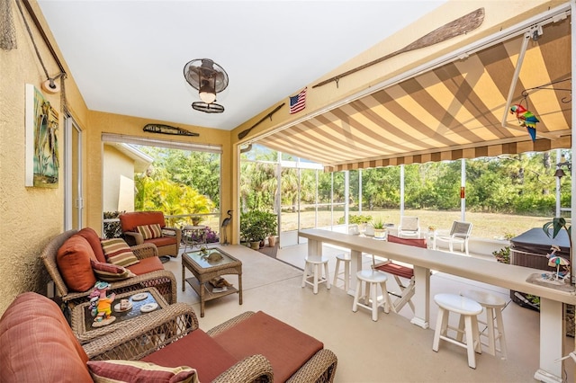 view of patio / terrace featuring an outdoor living space and grilling area