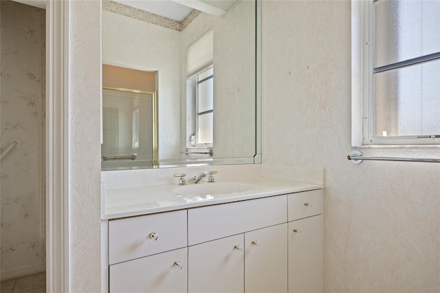 2719 Mayaguana Ct, Punta Gorda, FL 33950 - bathroom featuring vanity and a shower with door